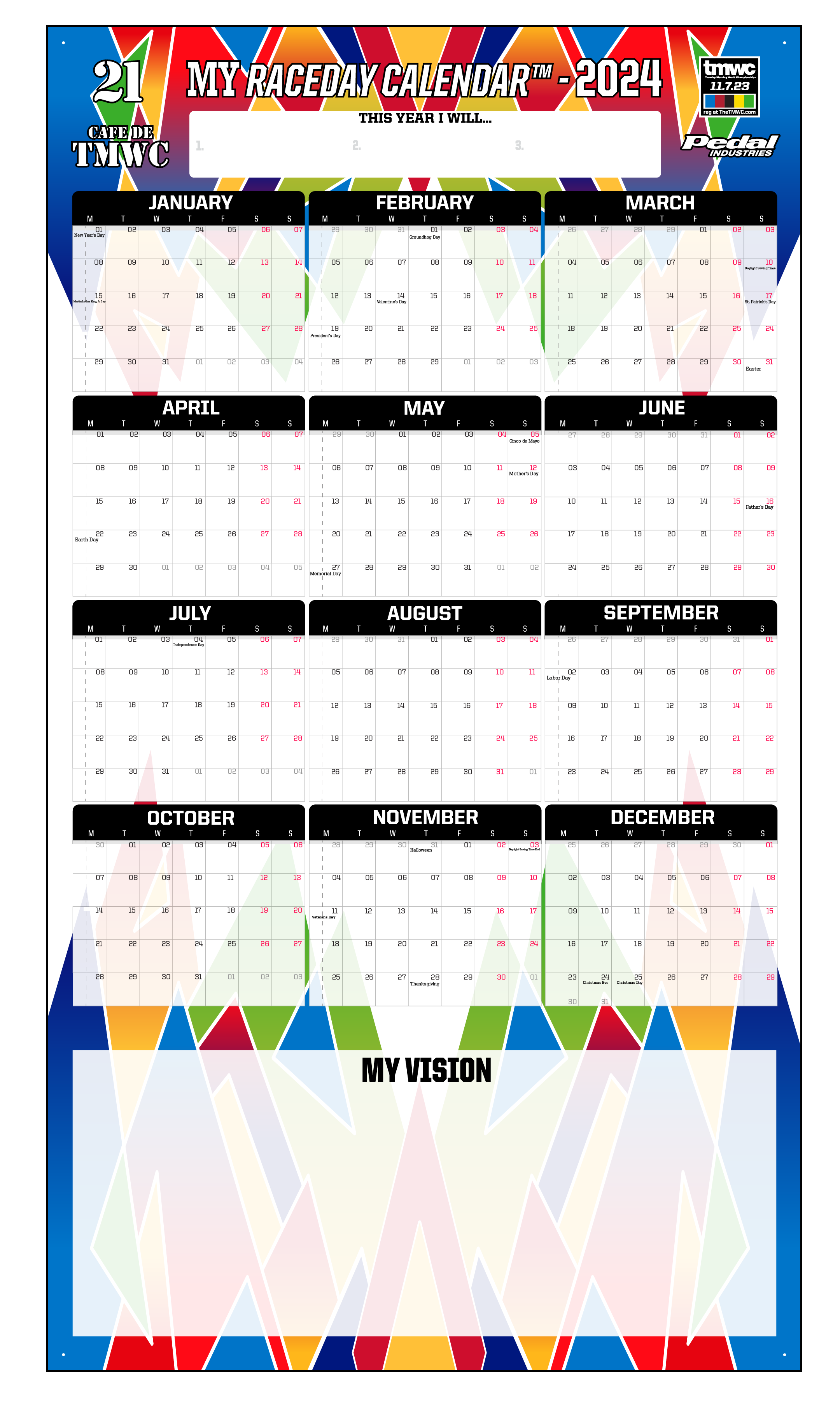 TMWC 2024 GIANT MY RACEDAY CALENDAR